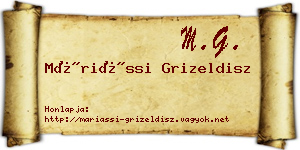 Máriássi Grizeldisz névjegykártya